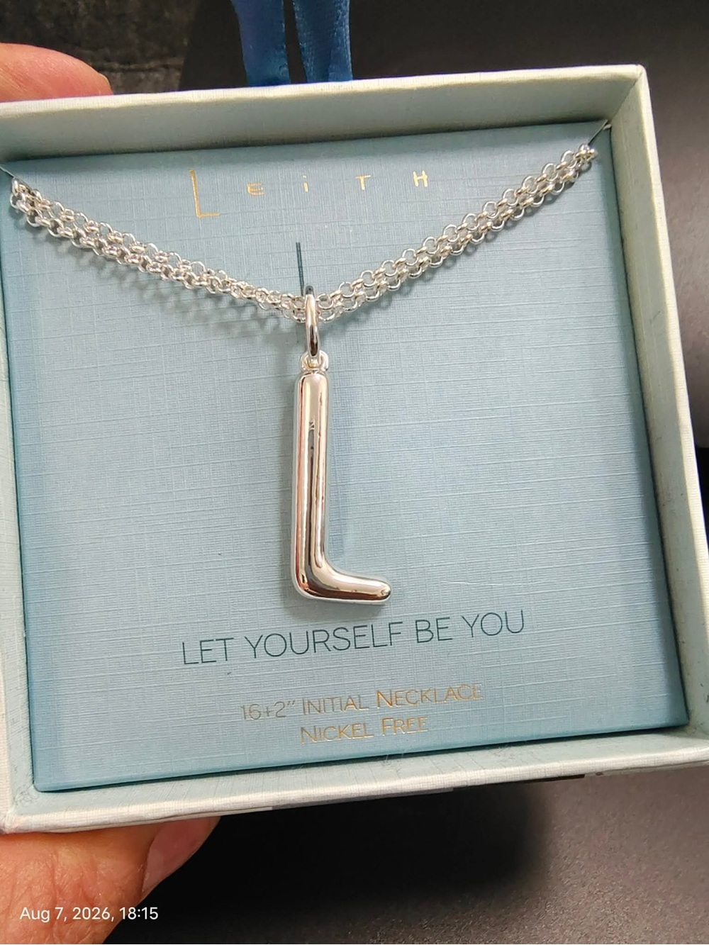 NWB Leith Lowercase Initial (L) Bubble Pendant Necklace silver
MRSP $38